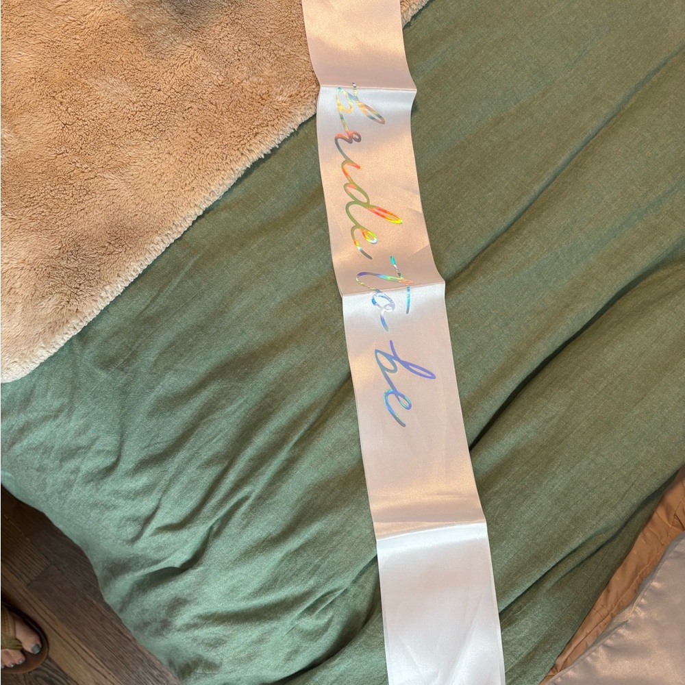 White Bride-to-Be Sash
